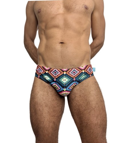 Timoteo Lakeshore Low Rise Swim Brief GEOMETRIC Medium Men - Picture 8 of 12