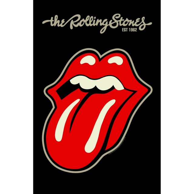 Rolling Stones Tongue Logo RARE OOP Textile Fabric Cloth Poster Flag