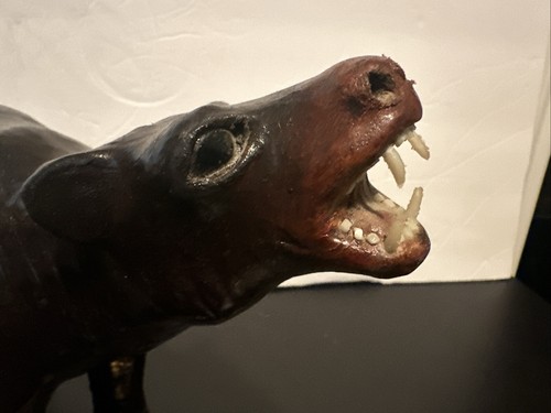 Vintage Bear Statue Leather? Hand Made Rare Unique Dark Brown Grizzly - Picture 6 of 21