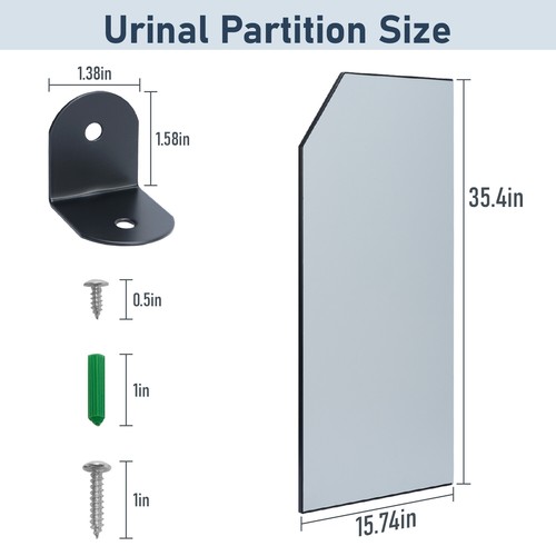 Urinal Trennwand Wandmontage Bidet Schamwand WC Sichtschutz Urinalwand90x40cm - Bild 11 von 21
