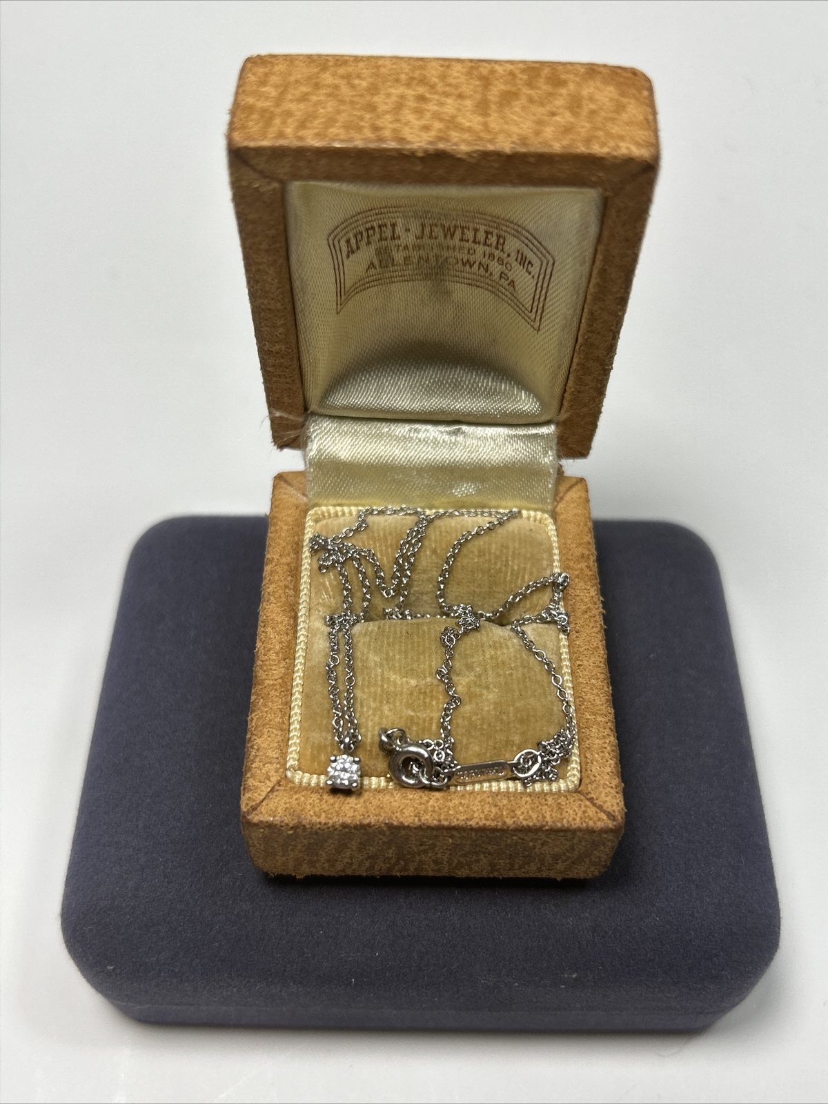 Authentic Tiffany & Co Platinum PT 950 0.12 Cttw Solitaire Diamond Necklace