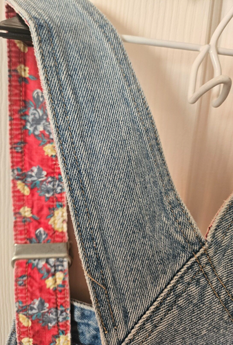 L A Blues Womens Shortall Shorts Size Small 100% Cotton Heart Patches Excellent! - Picture 11 of 17