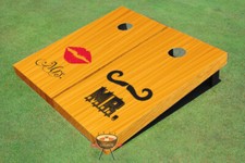 Mr.  Mrs. Wedding All Wood Cornhole Board Set