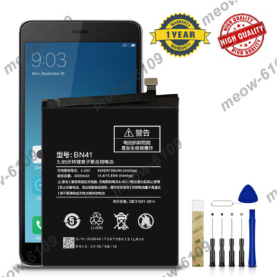 For Xiaomi Redmi Note 4 MTK Helio X20 Replacement Battery BN41 Tool