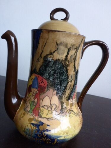 ROYAL DOULTON GNOMES CHOCOLATE/COFFEE POT Ca 1920s RARE ITEM - Picture 3 of 17