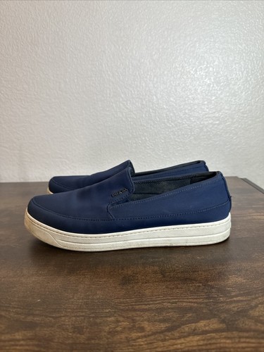 Prada Unisex Slip On Navy Sneakers Logo UK 6 EU39 K07 - Picture 6 of 15