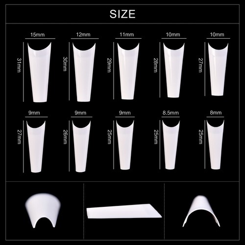 500 Stück Falsche Nailart Tips Acryl French Half Cover C Gebogene Falsche Nägel Gelspitze - Bild 11 von 15