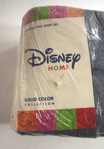 Vintage Disney Home Solid Color Collection Yee Haw Denim Full Sheet Set New - Picture 2 of 5