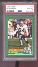 1989 Score #314 Bob Jackson PSA 10 Graded Football Card NFL Raiders SpeedBurner 
