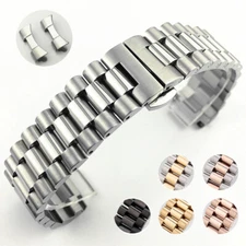 Solid Stainless Steel Watch Strap Band Bracelet 10mm-22mm Straight+Curved End