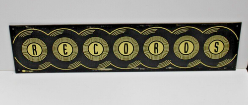 RECORDS Metal Sign vinyl albums record store shop music vintage retail - Picture 1 of 3