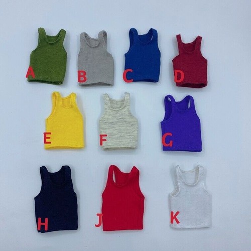 1/12 Scale T-shirt Sleeveless Vest Model F 6" Male & Female Action Figure Body - Picture 15 of 18