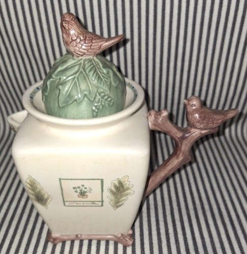 RARE HTF VTG PFALTZGRAFF NATUREWOOD SCULPTURED FANCY 7.5" TEAPOT w/ BIRD FINIAL - Picture 3 of 15