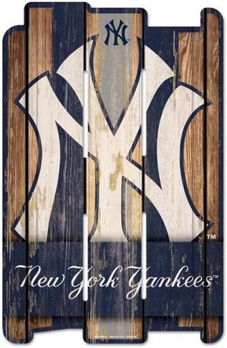 Official New York Yankees Wood Fence Sign - Easy Mounting Hardware Included - Picture 2 of 2