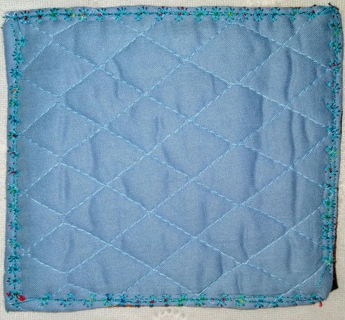 Handmade Quilted Beautiful Table Topper Mat Stitched 5.5 x 5 - Picture 2 of 2