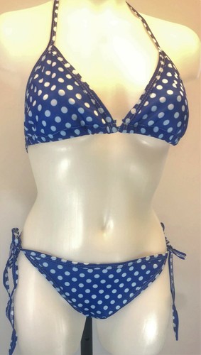 Costume da bagno bikini 2 pezzi regolabile a pois perizoma CHUNS taglia small LC5 - Foto 3 di 9