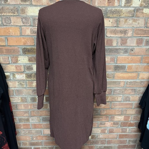 Long brown button up cardigan size UK 10 - Picture 4 of 5