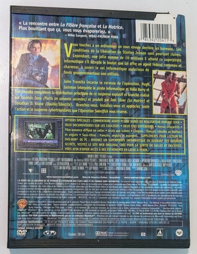 Swordfish DVD (2001) - Region 1 - FR/EN - VG+/G (Tested) - Picture 3 of 5