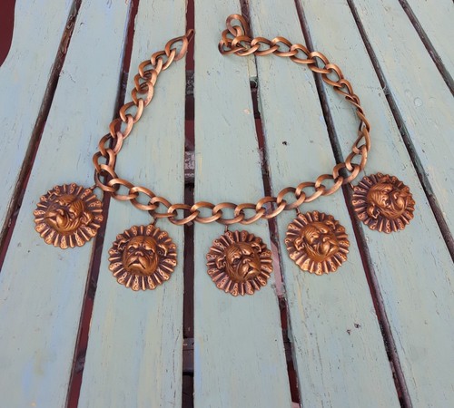 Vintage Joseff of Hollywood bulldog necklace, gold
