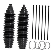 Car Rack and Pinion Boot Kit, Dustproof Silicone Rack and Pinion Boots Black