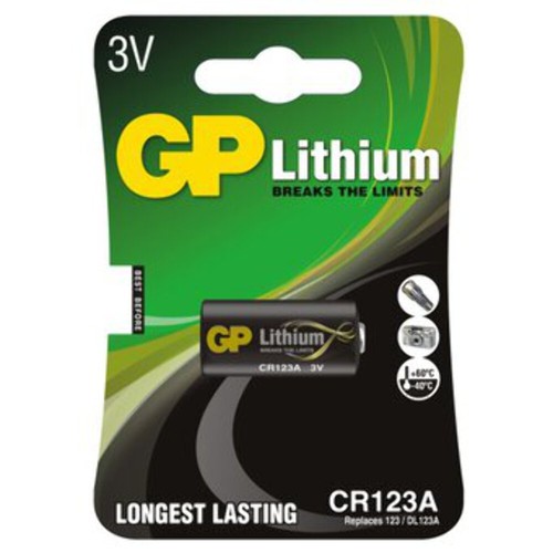 GP LITHIUM CR123A BATTERIE 3V 123/DL123A BATTERIEN CR17345 EXP 2033 1BL NEU