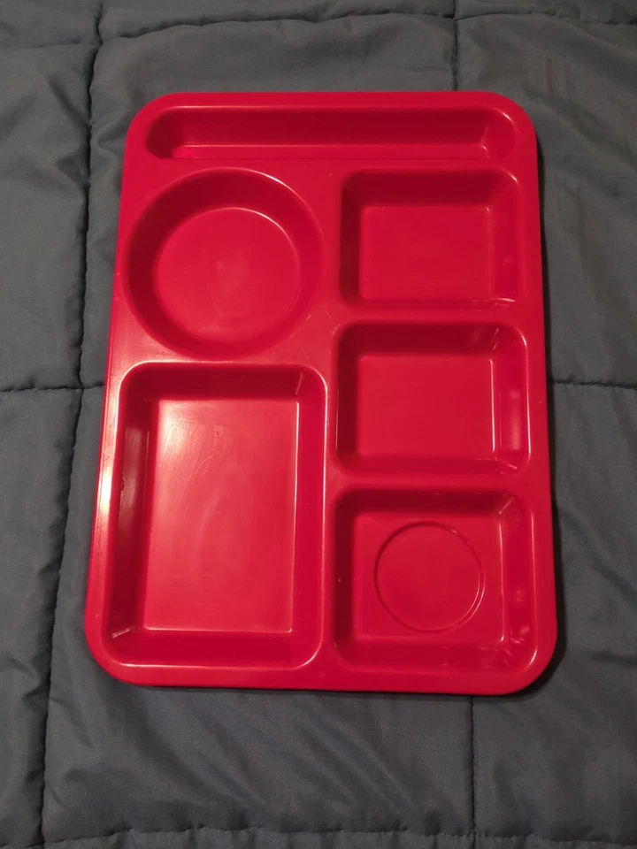 RED Cafeteria Tray Melamine Divided  6-Compartmen Made By HOME - Image 2 of 4