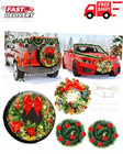 7 Pcs LED Christmas Car Spare Tire Decoration Set 1 Xmas Wreath Spare Tire