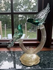 Vintage Italian Murano-Style Art Glass Birds Sculpture - approx 11in
