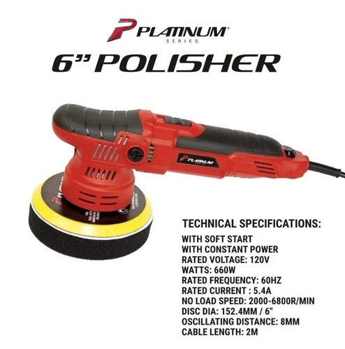 Platinum Series 6-in PROFESSIONAL DUAL-ACTION POLISHER / BUFFER 6-Speed NIB - Picture 3 of 13