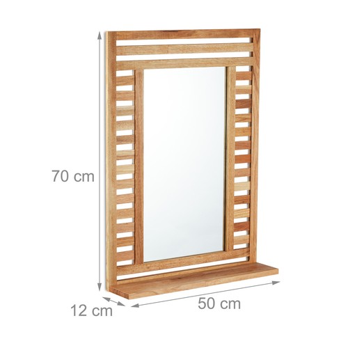 Specchio bagno con mensola e cornice 3 kg Specchio rettangolare con mensola - Foto 4 di 8