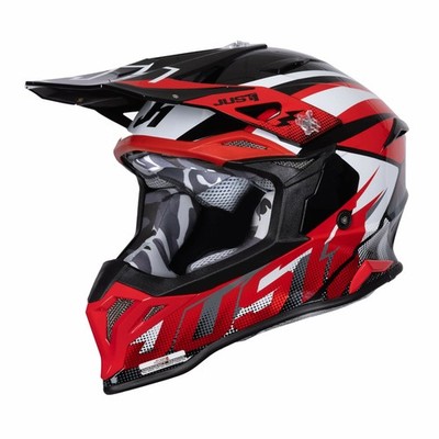 Motocross Helm JUST1 J39 REVO Rot/Weiß/Schwarz Glänzend