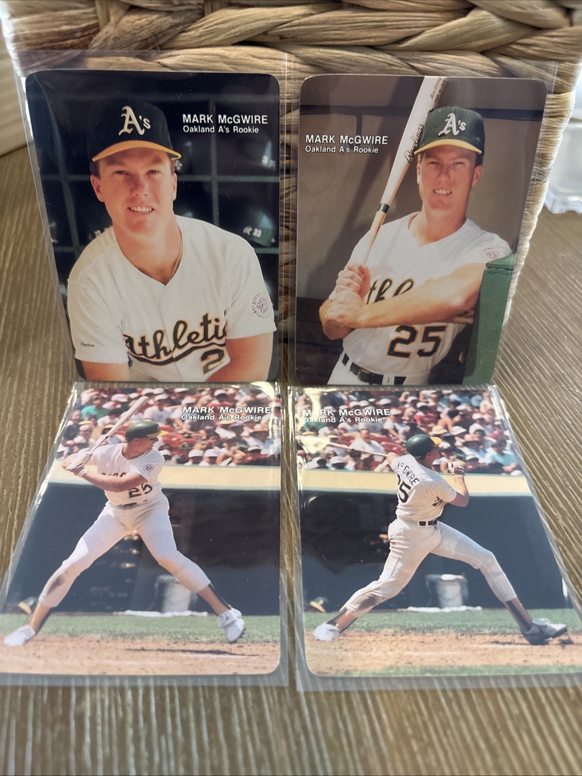1987 Mother's Cookies Mark McGwire A’s RC Rookie Card Complete Set 1-4