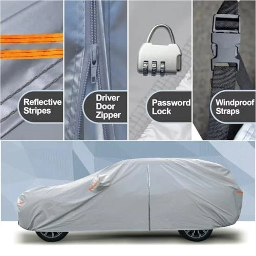 For Kia Niro 2017-2025 Waterproof Car Cover All Weather with Lock & Zipper Door Foto 4 de 4