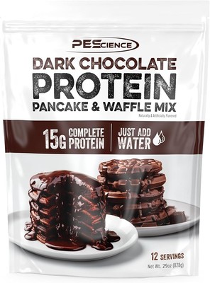 PEScience Protein Pancake & Waffle Mix, Dark Chocolate, 15g High Protein Snacks,