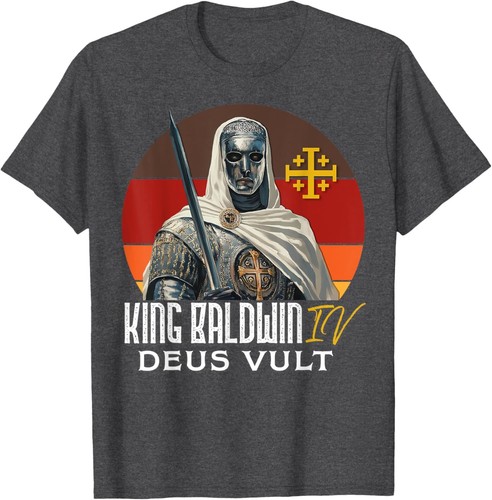 Camiseta con Capucha Rey Balduino IV Cruz Jerusalén Católica - Imagen 9 de 9