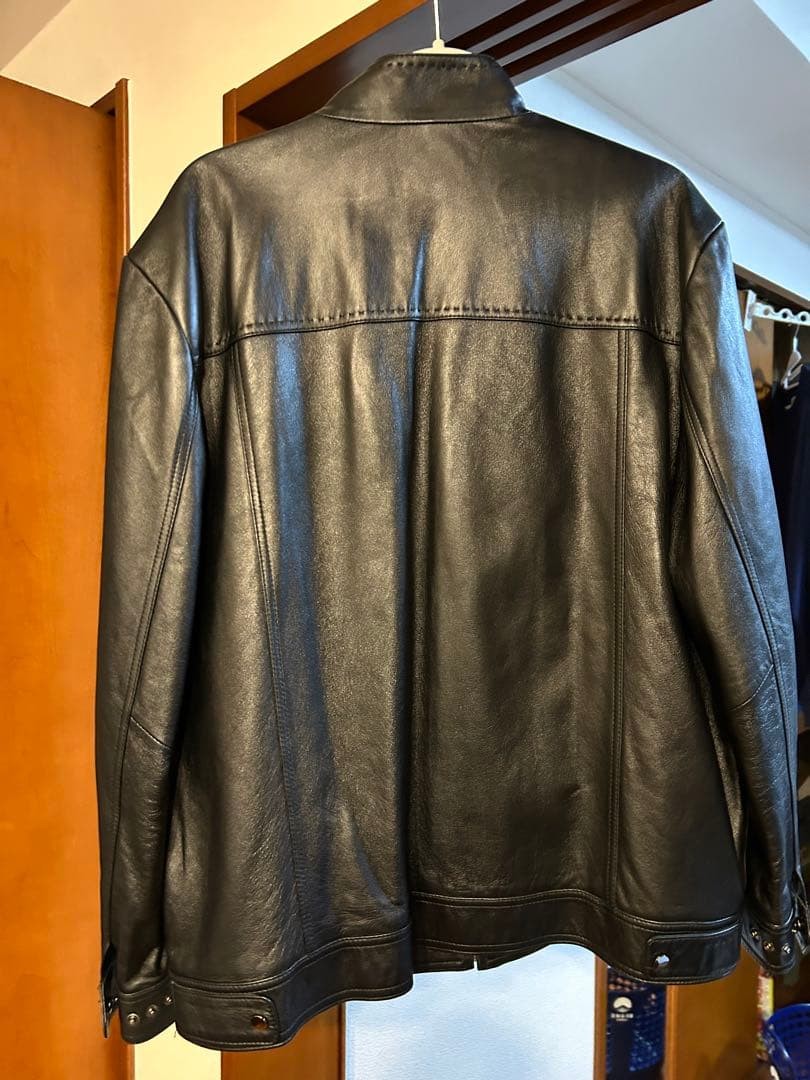 OHTLANCCI Leather Jacket Patchwork Black Genuine … - image 2