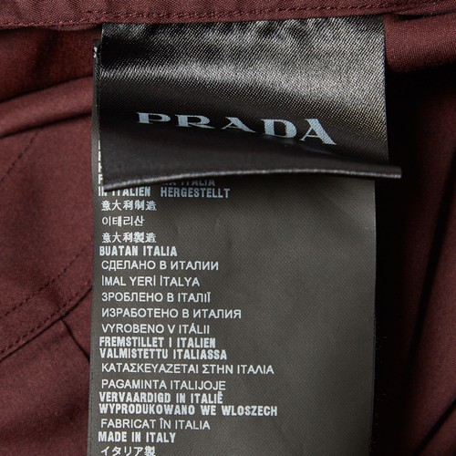 Prada Burgundy Cotton Button Front Shirt L - Afbeelding 5 van 6