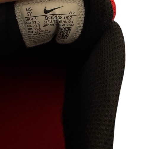 Nike Court Borough Low 2 GS Zapatos Atléticos Tenis Negro Rojo Juvenil 5Y - Imagen 7 de 7