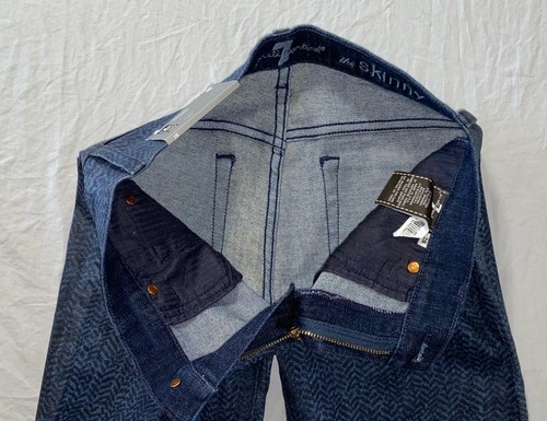 7 For All Mankind 'The Skinny' Lightweight Coated Jeans. Mottled Herringbone, 28 - Picture 6 of 9