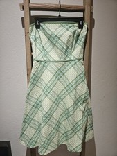 Ann Taylor Loft Green Plaid Strapless Dress Size 2