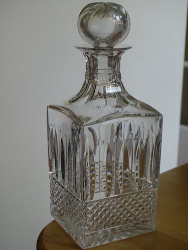 SAINT LOUIS WHISKY KARAFFE KRISTALL SCHNITZER MODELL TOMMY im Zustand - Bild 9 von 12