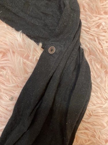 Top Henley de manga larga ajustado azul marino antiguo para mujer negro talla XS - Imagen 5 de 6