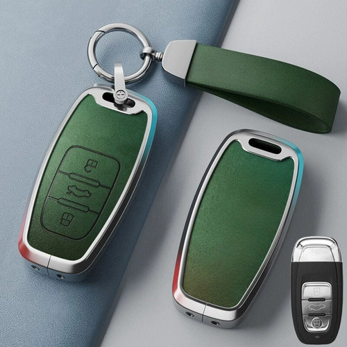 Zinc Alloy Leather Car Key Fob Case Cover For Audi S3 S4 A4 Q3 Q5 A5 A6 A7 A8 - Picture 7 of 8