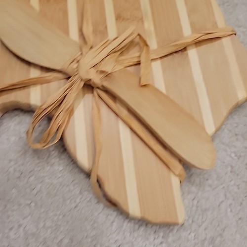 Bamboo Texas Cutting Board Charcuterie Cheese Tool Spreader Lone Star State Gift - Picture 3 of 10