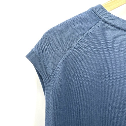 Lands End Pullover Herren XL Weste Blau Supima Baumwolle V-Ausschnitt Pulli Küstenstrick - Bild 7 von 7