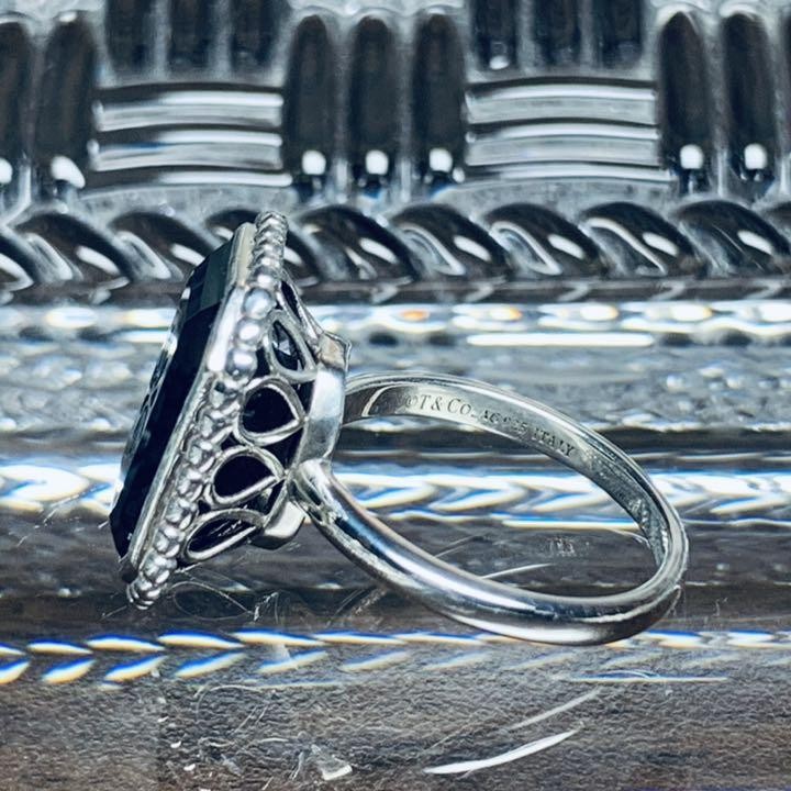 Authentic Tiffany & Co Sterling Silver Ziegfeld Black Onyx Daisy