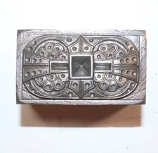 GEOMETRIC GEM SETTING LARGE Antique Vintage Hub Impression Die Jewelry Tool (N)