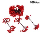 400Pcs Elliptical Red Holly Berries Wire for Christmas and Holiday Decor