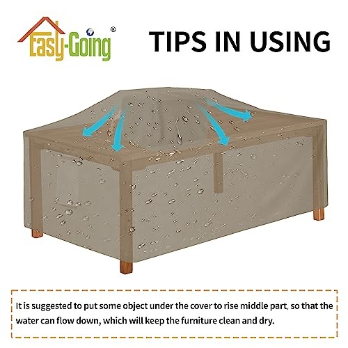600D Heavy Duty Rectangular Table Cover UV Resistant and Waterproof Outdoor - Picture 8 of 8