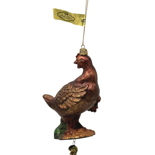 Mark Roberts drei französische Hühner Ornament 12 Days of Christmas glitzernder Vogel - Bild 2 von 16